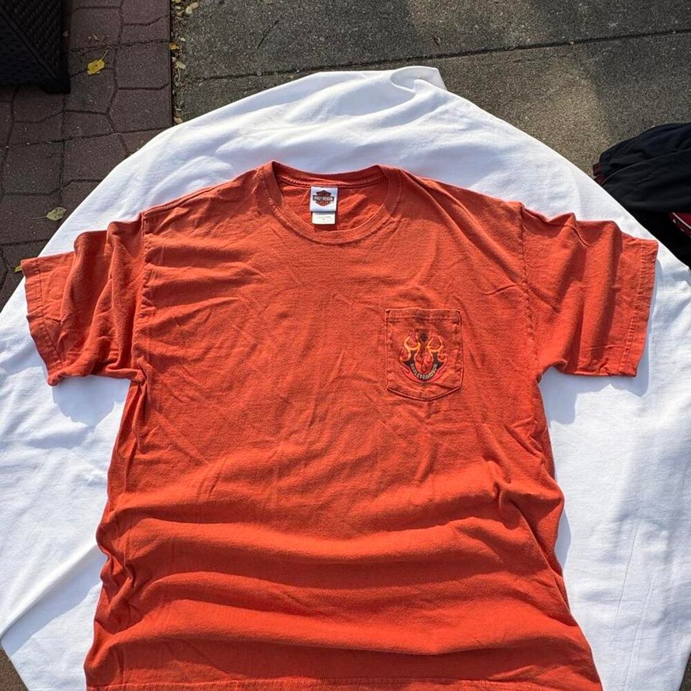 Vintage 2005 Harley Davidson orange cotton